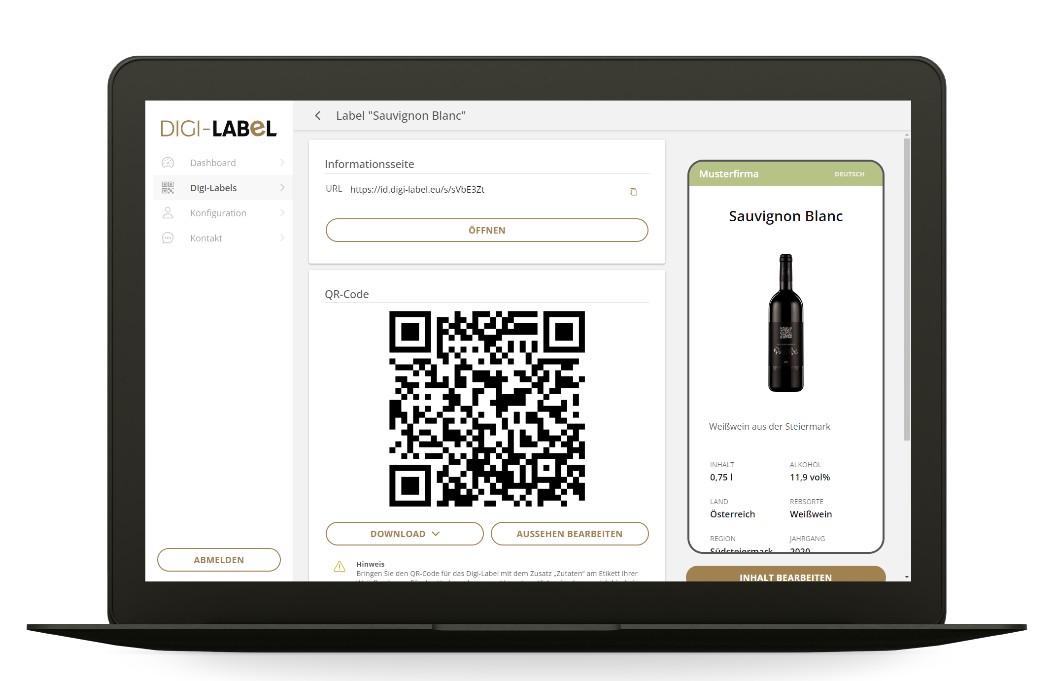 Digi-Label anzeigen